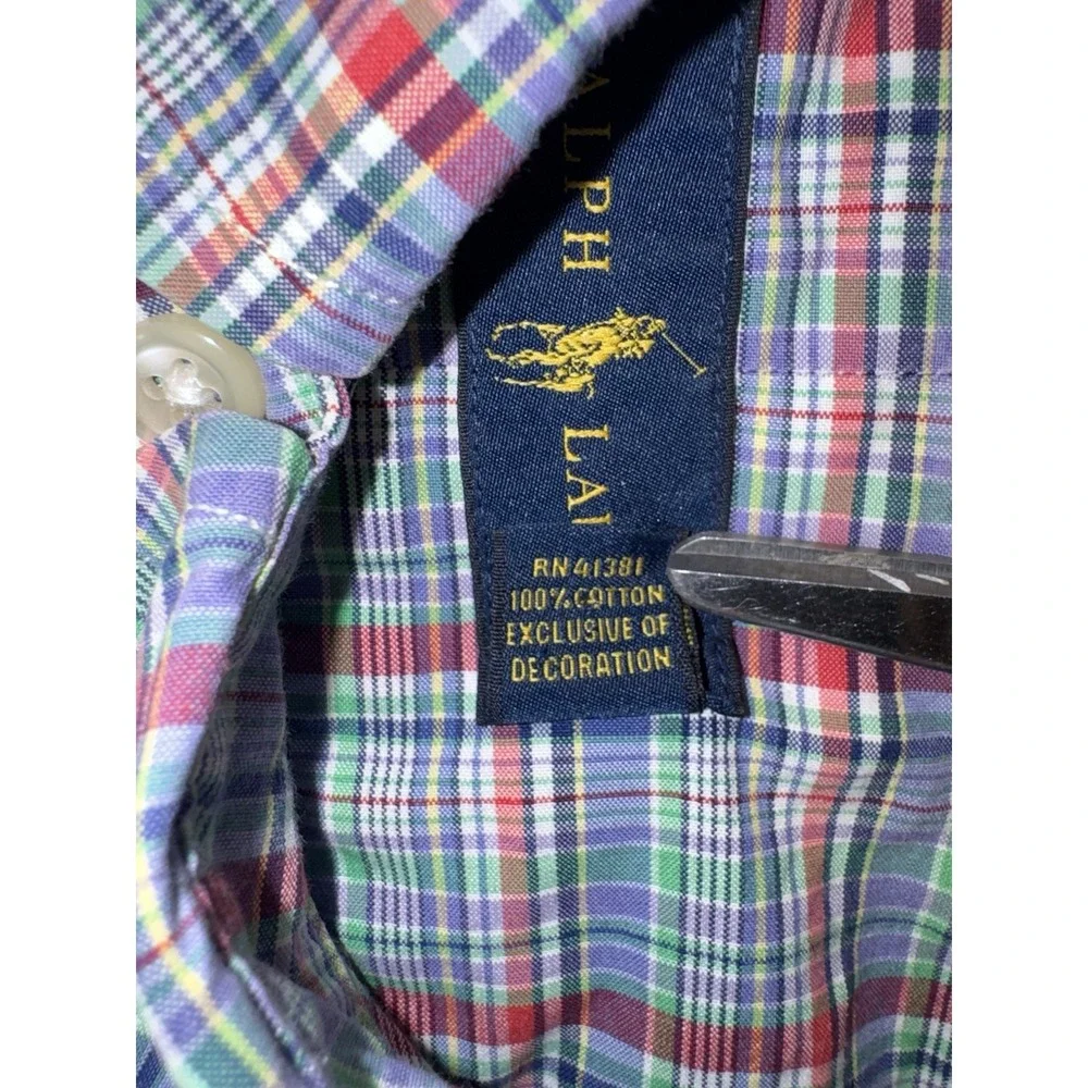 Polo Ralph Lauren Men's Medium Plaid Button Down Shirt Multicolor Pony Cotton